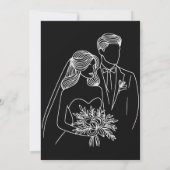 Invitation Parfait Mariage avec Superposition Noir Blanc (Dos)