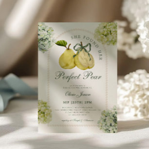 Invitation Parfait Mariage de Poires Hydrangea Verte pour une