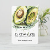 Invitation Parfait Match Avocado Wedding Enregistrer la date (Debout devant)