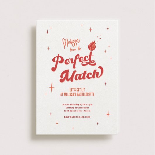 Invitation Parfait Match Bachelorette Party
