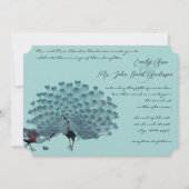 Invitation Parfait Paire Aqua Silver Peacock Élégance métalli (Devant)