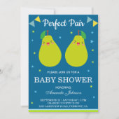 Invitation Parfait Paire Cute Pear Twin Baby shower Invitatio (Devant)