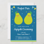 Invitation Parfait Paire Cute Pear Twins Aqiqah (Devant)