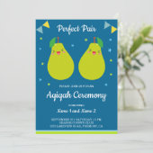Invitation Parfait Paire Cute Pear Twins Aqiqah (Debout devant)