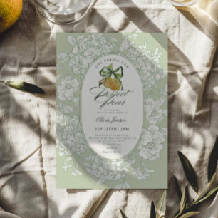 Invitation Parfait Paire Paire Poire Floral Sage Fête des mar