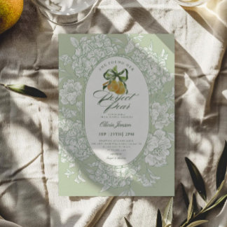 Invitation Parfait Paire Paire Poire Floral Sage Fête des mar