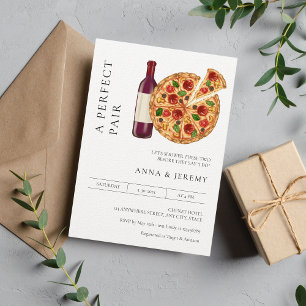 Invitation Parfait Pizza Vin Couples Douche