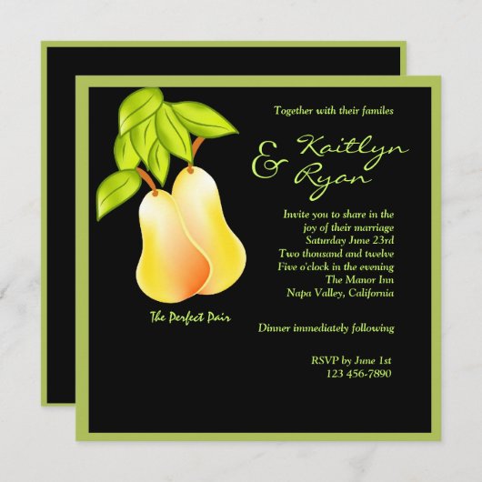 Invitation parfaite de mariage de automne de (Devant / Derrière)