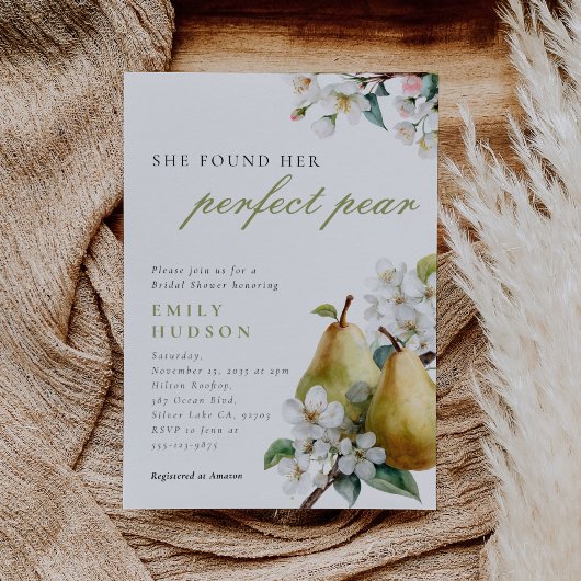 Invitation parfaite Pear Floral Bridal