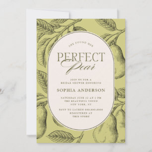 Invitation Parfaite Poire Mariage Vintage Shower de Fiançaill