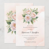 Invitation Parfaitement rose Peony Mariage Couples Douche (Devant / Derrière)