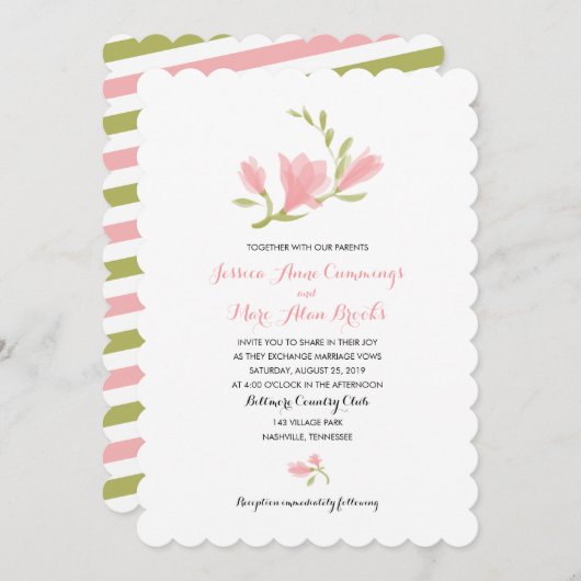 Invitation Parfum Freesia Petals | MARIAGE (Devant / Derrière)