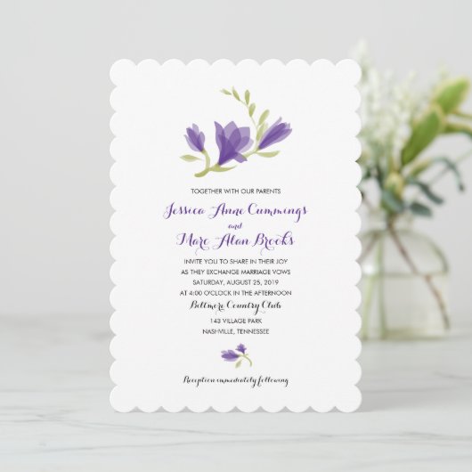 Invitation Parfum Freesia Petals | MARIAGE (Debout devant)