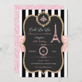 Invitation Paris, Anniversaire à Paris, Réception (Devant / Derrière)