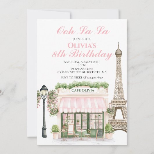 Invitation Paris Anniversaire Café parisien (Devant)