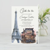 Invitation Paris Anniversaire Café Parisien Tea Party Anniver (Debout devant)