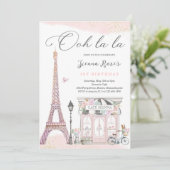 Invitation Paris Anniversaire Café Parisien Tea Party Anniver (Debout devant)