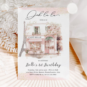Invitation Paris Anniversaire Café Parisien Tea Party Anniver