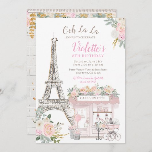Invitation Paris Anniversaire Thème (Devant / Derrière)