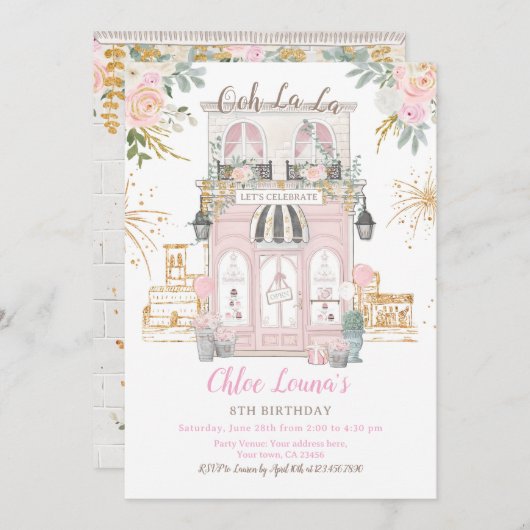 Invitation Paris Anniversaire Thème (Devant / Derrière)