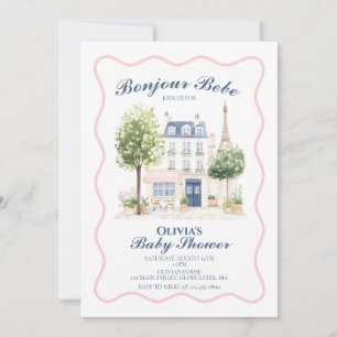 Invitation Paris Baby shower Café Parisien Tea Party