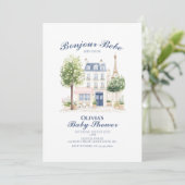 Invitation Paris Baby shower Café Parisien Tea Party (Debout devant)