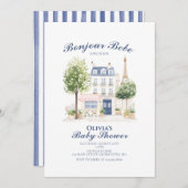 Invitation Paris Baby shower Café Parisien Tea Party (Devant / Derrière)