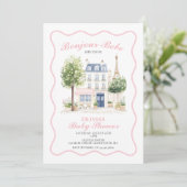 Invitation Paris Baby shower Café Parisien Tea Party (Debout devant)
