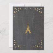 Invitation Paris Baby shower Chalk Gold Tour Eiffel (Dos)