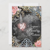 Invitation Paris Bling Glamor Sparkle France Anniversaire (Devant)