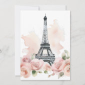 Invitation Paris Bonjour Bebe Baby shower Floral Parisien (Dos)