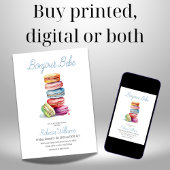 Invitation Paris Bonjour Bebe Macarons Baby shower garçon