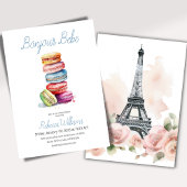 Invitation Paris Bonjour Bebe Macarons Baby shower garçon