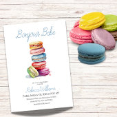 Invitation Paris Bonjour Bebe Macarons Baby shower garçon