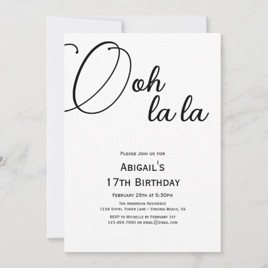 Invitation Paris branché, Tour Eiffel, Ballons Rouges Anniver (Devant)