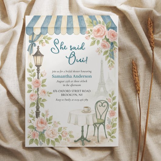 Invitation Paris Café Elle A Dit Oui Fête des mariées