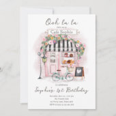 Invitation Paris Café Paris Tea Party Fille Anniversaire (Devant)