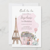 Invitation Paris Café Paris Tea Party Fille Anniversaire (Devant)