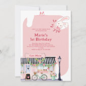 Invitation Paris Café Paris Tea Party Fille Anniversaire (Devant)