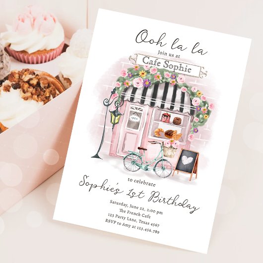 Invitation Paris Café Paris Tea Party Fille Anniversaire