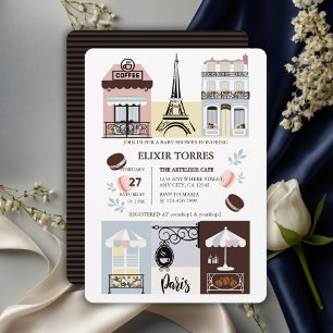Invitation Paris Café Patisserie Baby shower