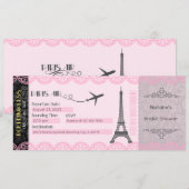 Invitation Paris, Carte d'invitation Thème Paris (Devant / Derrière)