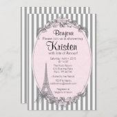 Invitation Paris Chic pour une douche (Devant / Derrière)