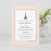 Invitation Paris Elegance Blush Pink Silver et Black Mariage (Debout devant)