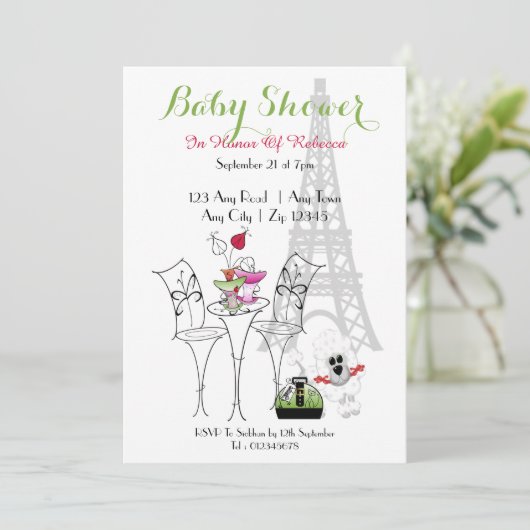 Invitation Paris Fête des mariées à thème (Debout devant)