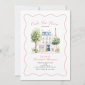 Invitation Paris Fête des mariées Café parisien (Devant)