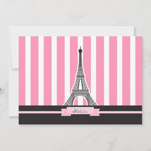 Invitation Paris Fille Fête d'anniversaire (Dos)