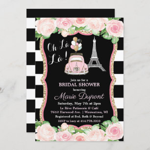 Invitation Paris Floral Travel Thème Douche nuptiale Invitati