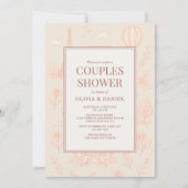 Invitation Paris Français Toile Couples Shower (Devant)