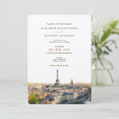 Invitation Paris France Destination Mariage Aquarelle Invita (Debout devant)